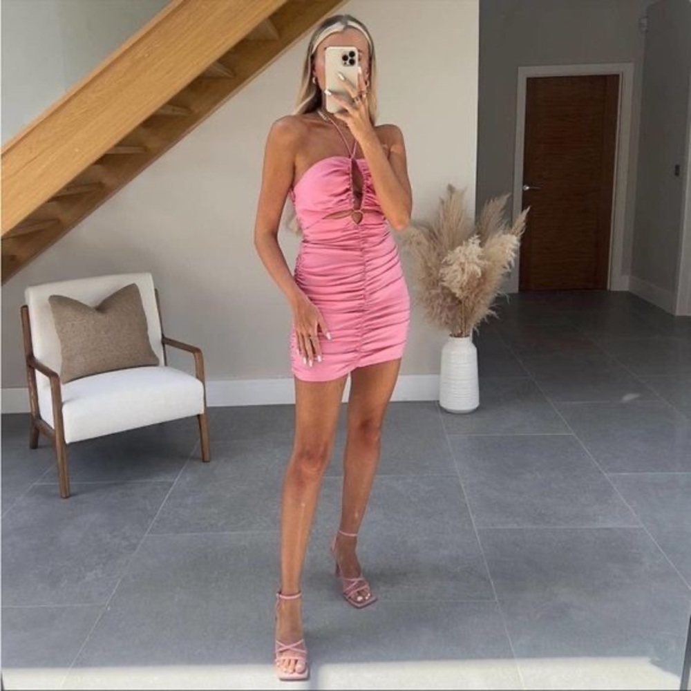 ZARA CUT OUT PINK MINI DRESS